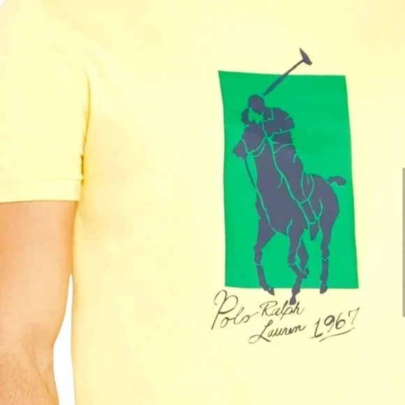 Polo Ralph Lauren Short-Sleeve Big Pony Player Block Graphic Tee, Medium NWT - Picture 2 of 7